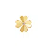 Lee Renee Men's Diamond Lucky Clover Lapel Pin – Gold In Gold
