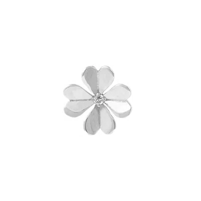 Lee Renee Men's Diamond Lucky Clover Lapel Pin – Silver