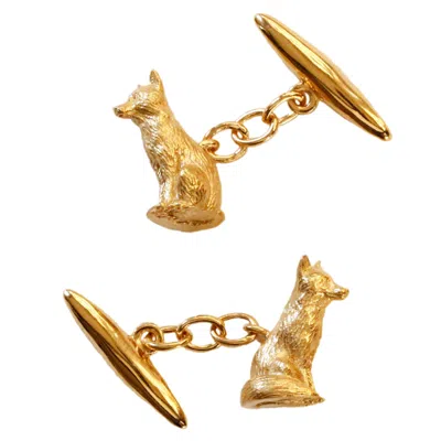 Lee Renee Men's Fox Cufflinks – Sitting - Gold