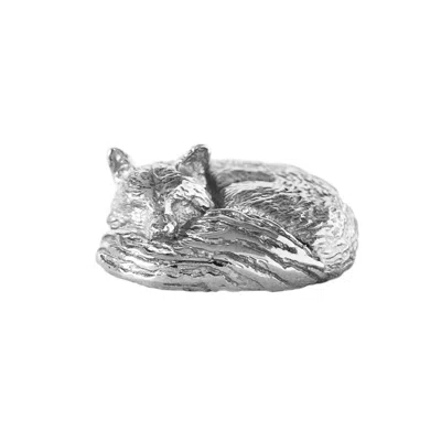 Lee Renee Men's Fox Lapel Pin – Sleeping - Silver