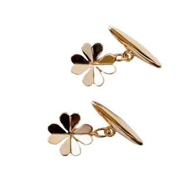 Lee Renee Men's Lucky Clover Cufflinks– Gold