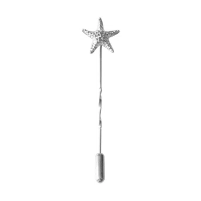 Lee Renee Men's Starfish Tie Pin/twist Tie Pin – Silver In White