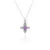 Lee Renee Women's Amethyst & Diamonds Cross Necklace - Silver In Silver