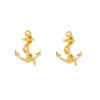 Lee Renee Women's Anchor Earrings - Gold In Gold