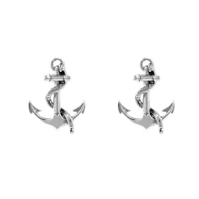 Lee Renee Women's Anchor Earrings - Silver