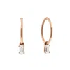 Lee Renee Women's Baguette Clicker Hoop Earrings - Rose Gold In Gold