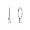 Lee Renee Women's Baguette Clicker Hoop Earrings - Silver In Silver