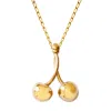 Lee Renee Women's Cherry Necklace – Large - Gold In Gold