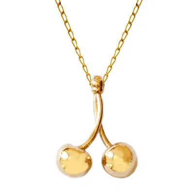 Lee Renee Women's Cherry Necklace – Large - Gold
