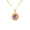 Lee Renee Women's Dahlia Bud Amethyst Necklace - Gold In Gold