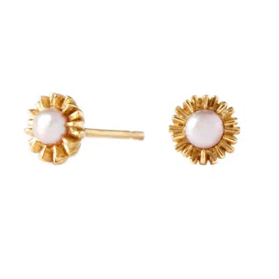 Lee Renee Women's Dahlia Bud Freshwater Pearl Earrings - Gold