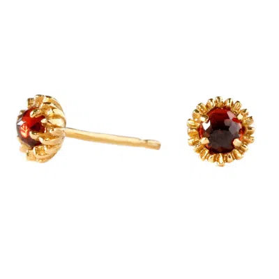 Lee Renee Women's Dahlia Bud Garnet Earrings – Gold