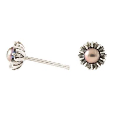 Lee Renee Women's Dahlia Bud Peacock Pearl Earrings – Silver