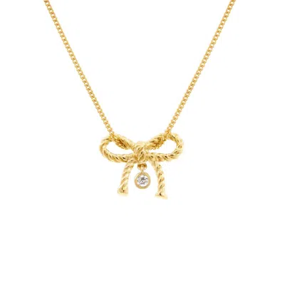 Lee Renee Women's Diamond Bow Necklace - Gold