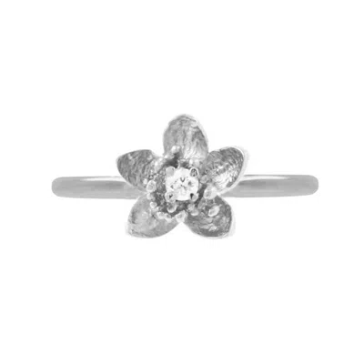 Lee Renee Women's Diamond Cherry Blossom Ring - Silver