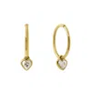 Lee Renee Women's Diamond Heart Clicker Hoop Earrings - Gold In Gold