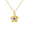 Lee Renee Women's Forget Me Not Necklace – Single Sapphire– Gold