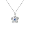 Lee Renee Women's Forget Me Not Necklace – Single Sapphire– Silver