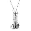 Lee Renee Women's Fox Necklace – Large, Sitting - Silver
