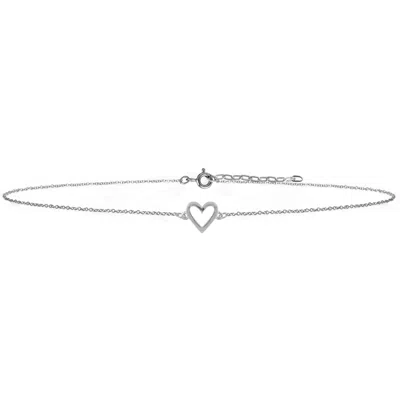 Lee Renee Women's Heart Choker Necklace Silver In Gray