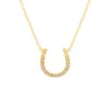 Lee Renee Women's Lucky Diamond Horseshoe Necklace - Gold In Gold