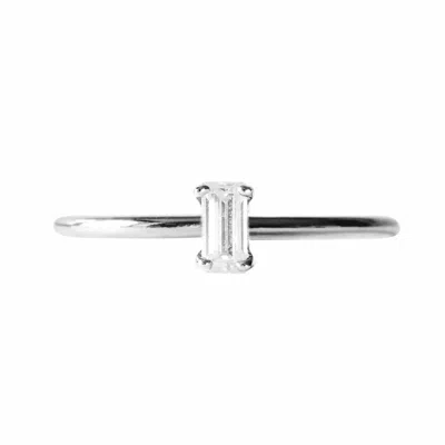 Lee Renee Women's Moissanite Baguette Ring - Silver