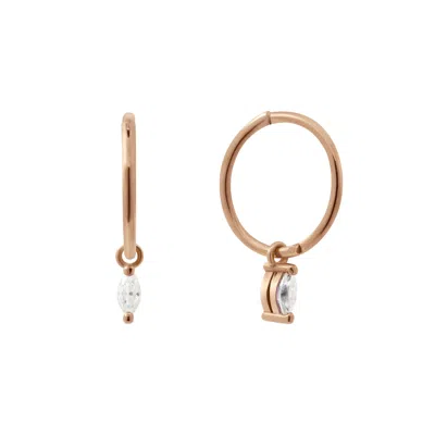 Lee Renee Women's Moissanite Clicker Hoop Earrings - Rose Gold