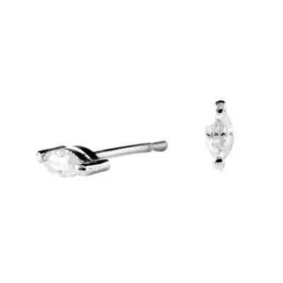 Lee Renee Women's Moissanite Marquise Earrings - Silver