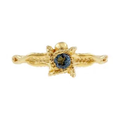 Lee Renee Women's Octopus Blue Topaz Ring - Gold