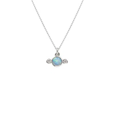 Lee Renee Women's Opal & Diamonds Necklace – Silver