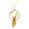 Lee Renee Women's Parakeet Necklace – Large, Upside Down - Gold In Gold