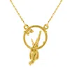 Lee Renee Women's Parakeet Necklace – Small, Upside Down - Gold In Gold