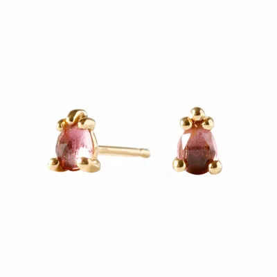Lee Renee Women's Pink Tourmaline Earrings - Gold