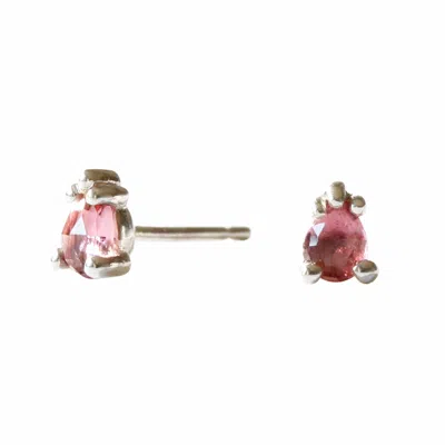 Lee Renee Women's Pink Tourmaline Earrings - Silver