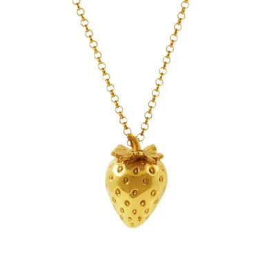 Lee Renee Women's Strawberry Necklace - Large - Gold