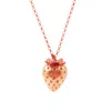 Lee Renee Women's Strawberry Necklace - Large - Rose Gold In Gold