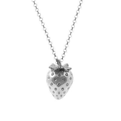 Lee Renee Women's Strawberry Necklace - Large - Silver