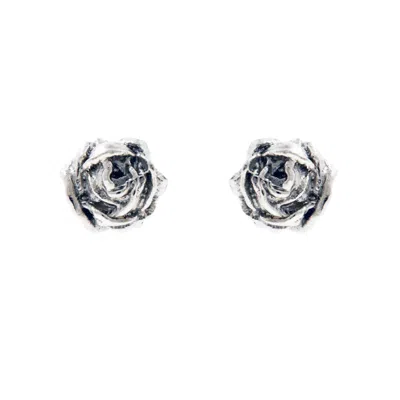 Lee Renee Women's Tiny Rose Stud Earrings Silver