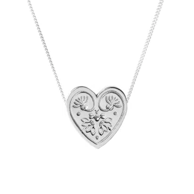 Lee Renee Women's Wildflower Heart Necklace - Silver