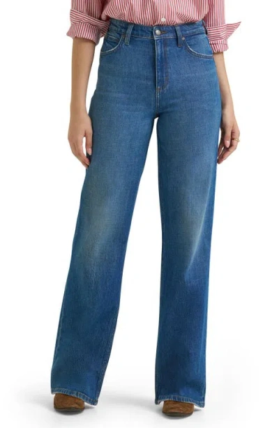 Lee Retro High Waist A-line Wide Leg Jeans In Blue Bizarro