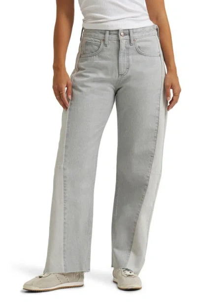 Lee Rider Low Slung Raw Hem Barrel Leg Jeans In Gray
