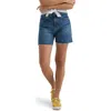 Lee Rider Raw Hem Denim Shorts In Ocean Depths