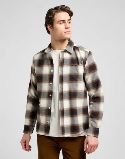 Lee Shirts Man  11207 Sure Brentwood Plaid In Brown