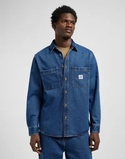 Lee Shirts Man  112370475 Workwear Turn In Blue