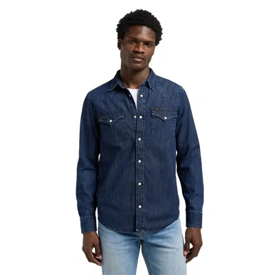 Lee Shirts Man  11237056 Reg West Shirt Mid Stone In Blue