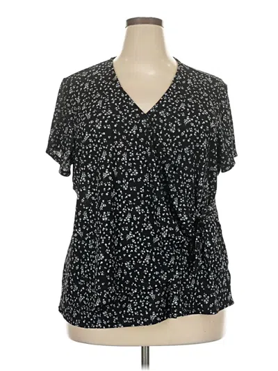 Pre-owned Lee Short Sve Blouse In Black