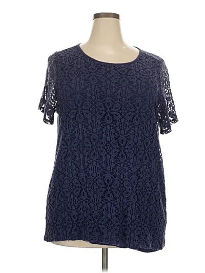 Pre-owned Lee Short Sve Blouse In Blue