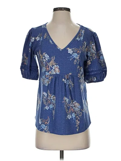 Pre-owned Lee Short Sve Blouse In Blue