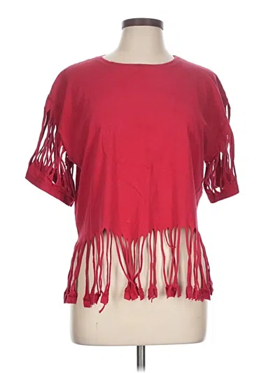 Pre-owned Lee Short Sve Blouse In Red