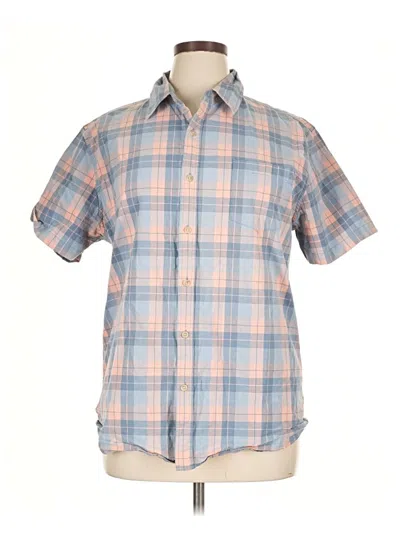 Pre-owned Lee Short Sve Button Down Shirt In Blue